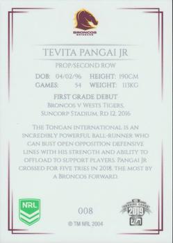 2019 NRL Elite #008 Tevita Pangai Jr Back